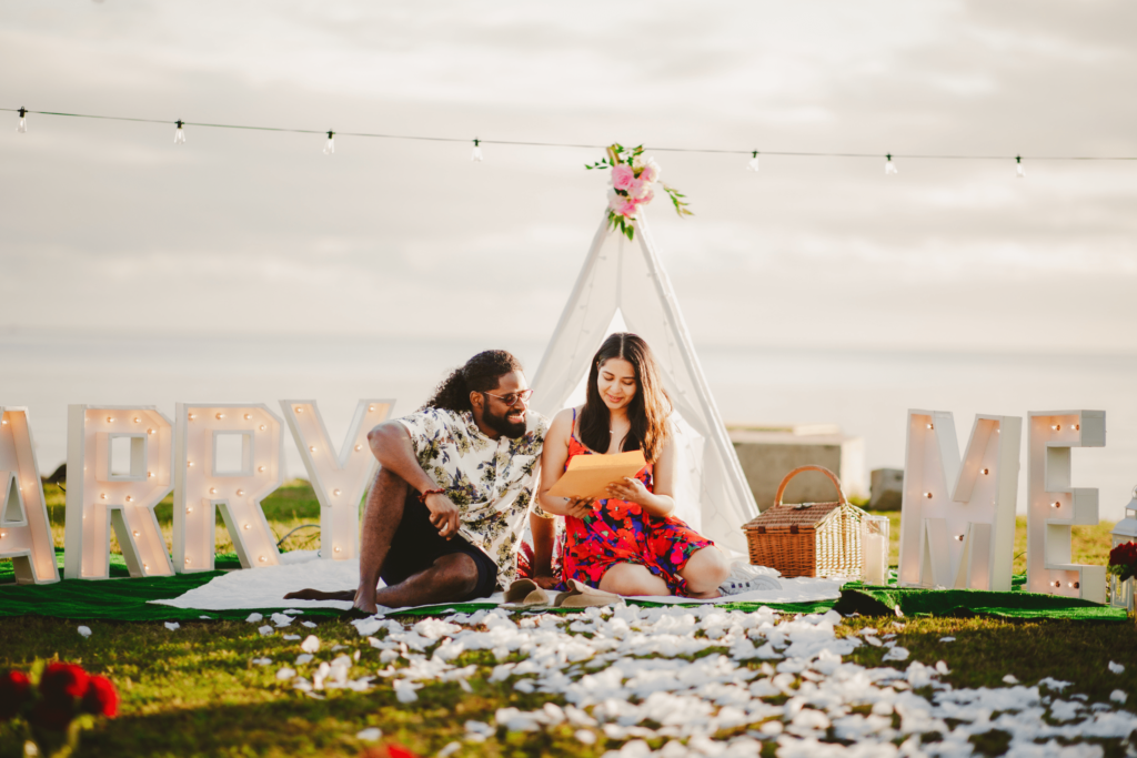 Romantic picnic proposal in trindad and tobago