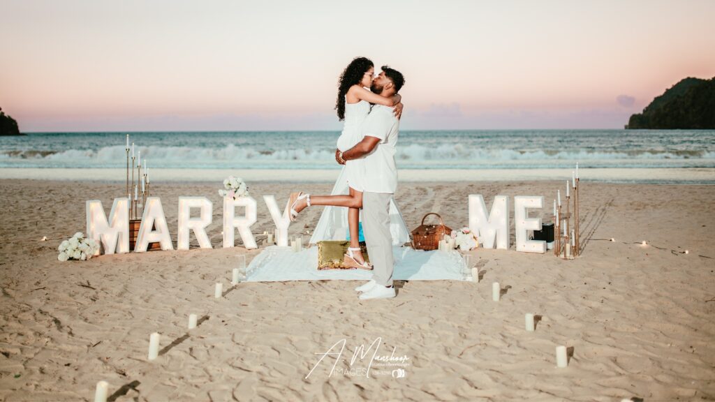 Dream Proposal at Maracas Beach in Trinidad and Tobago